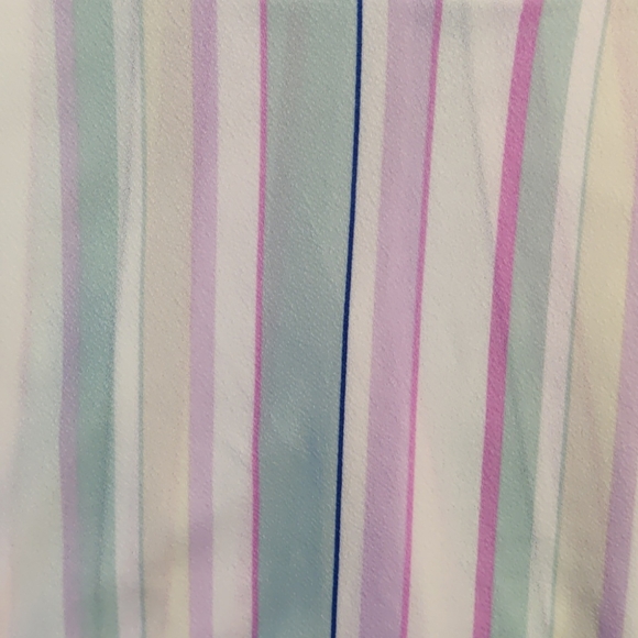 Pastel Wrap Front Striped Romper - Picture 5 of 7